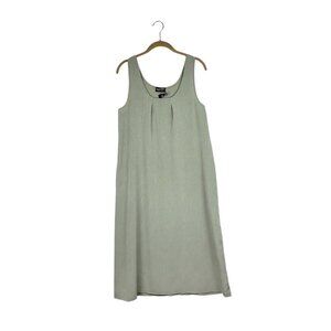 Lee Andersen Crinkle Jumper Dress Sage Green NWT Sleeveless Small USA Made
